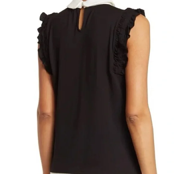 CeCe Ruffle Detail White Collar Top - Picture 4 of 8